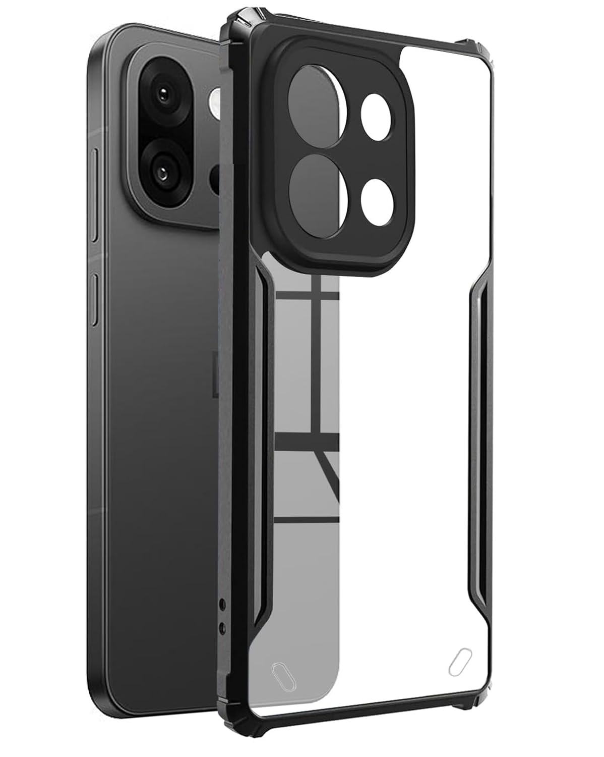 VAKIBO Super Premium Black Border Transparent Case With Corner Protection & Camera Protection Suitable for OnePlus 13T