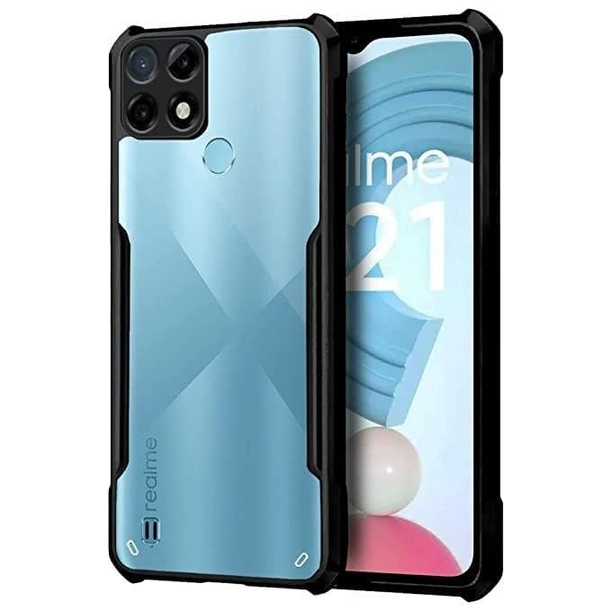 VAKIBO Super Premium Black Border Transparent Case With Corner Protection & Camera Protection Suitable for Realme C21