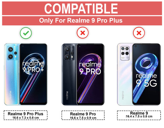 VAKIBO Super Premium Black Border Transparent Case With Corner Protection & Camera Protection Suitable for Realme 9 ProPlus