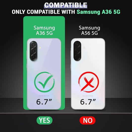 VAKIBO Best Selling Black and Transparent Coloured Made With Soft TPU and Acrylic Back Cover Case With 4 Corner and Camera Protection Suitable for Samsung Galaxy A36