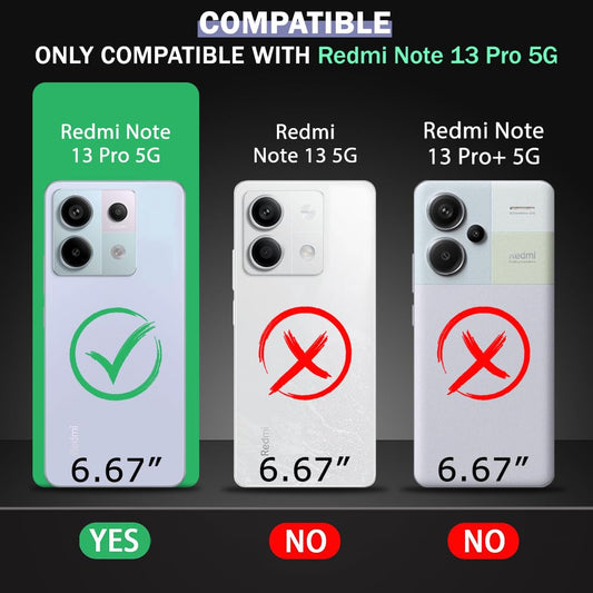 VAKIBO Super Premium Black Border Transparent Case With Corner Protection & Camera Protection Suitable for Mi Redmi Note 13 Pro 5G