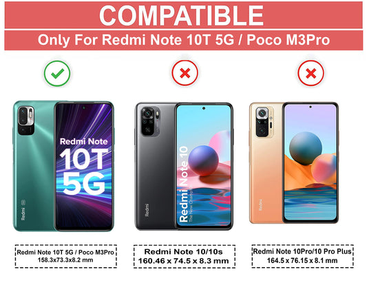 VAKIBO Super Premium Black Border Transparent Case With Corner Protection & Camera Protection Suitable for Mi Redmi Note 10T 5G