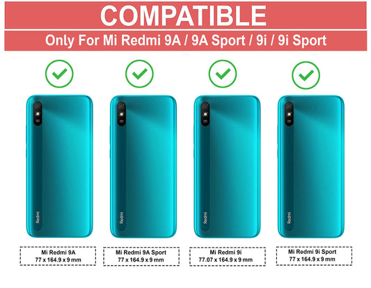 VAKIBO Super Premium Black Border Transparent Case With Corner Protection & Camera Protection Suitable for Mi Redmi 9A