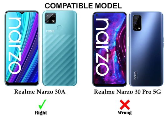 VAKIBO Super Premium Black Border Transparent Case With Corner Protection & Camera Protection Suitable for Realme Narzo 30A
