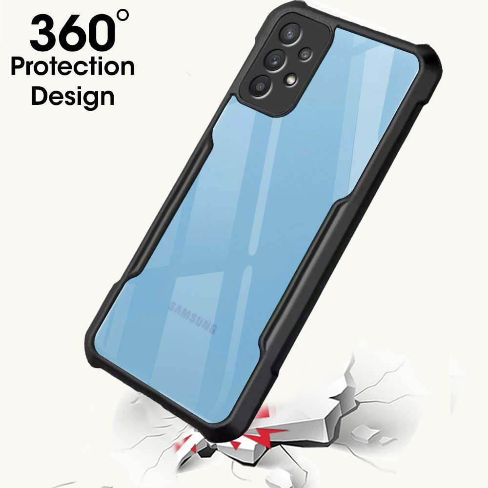 VAKIBO Super Premium Black Border Transparent Case With Corner Protection & Camera Protection Suitable for Samsung A23 4G