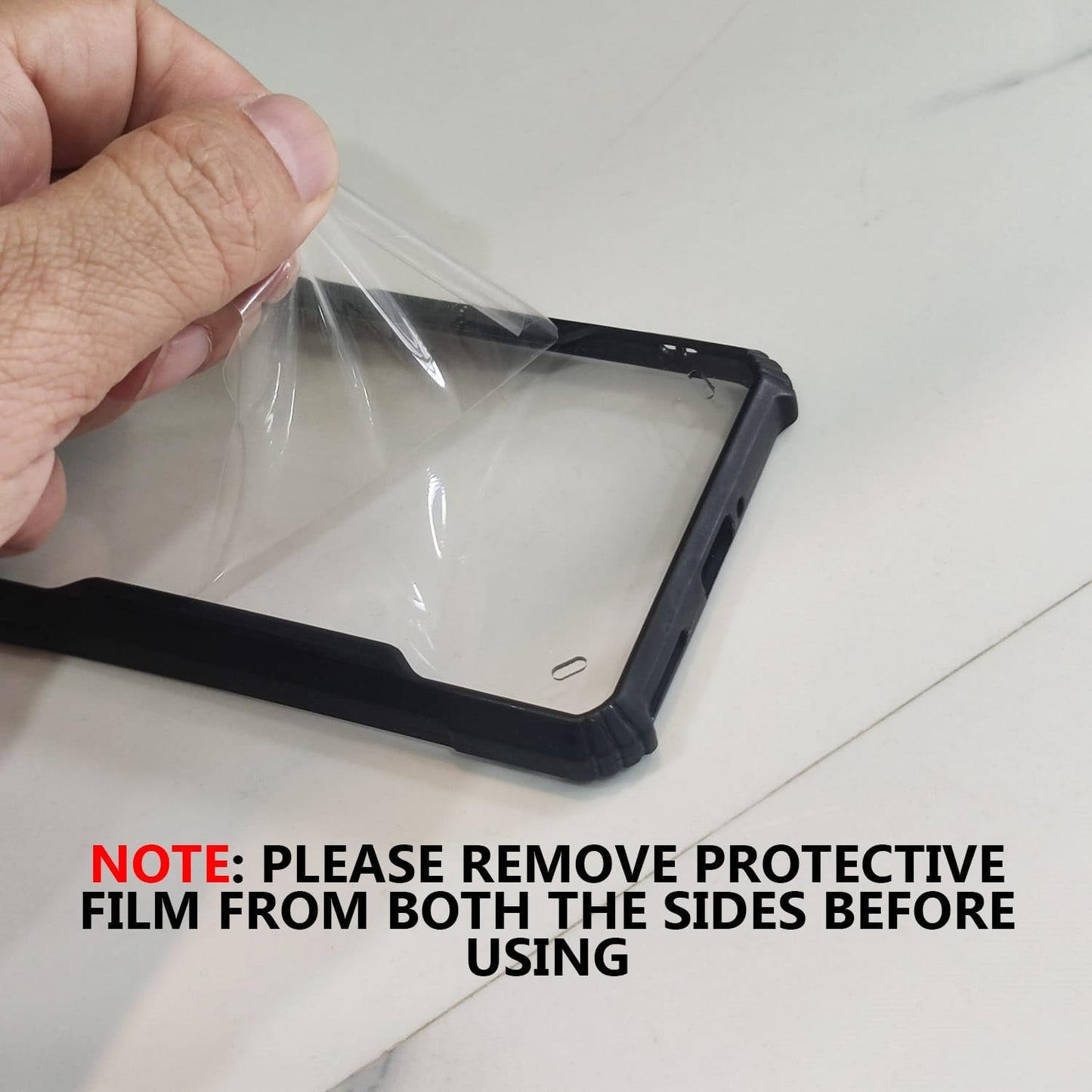 VAKIBO Super Premium Black Border Transparent Case With Corner Protection & Camera Protection Suitable for Moto E22S