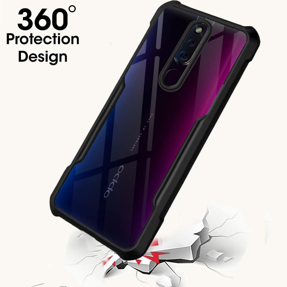 VAKIBO Super Premium Black Border Transparent Case With Corner Protection & Camera Protection Suitable for Oppo A9
