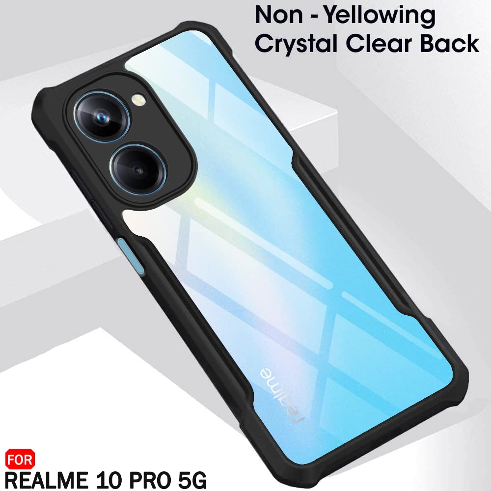 VAKIBO Super Premium Black Border Transparent Case With Corner Protection & Camera Protection Suitable for Realme 10 Pro