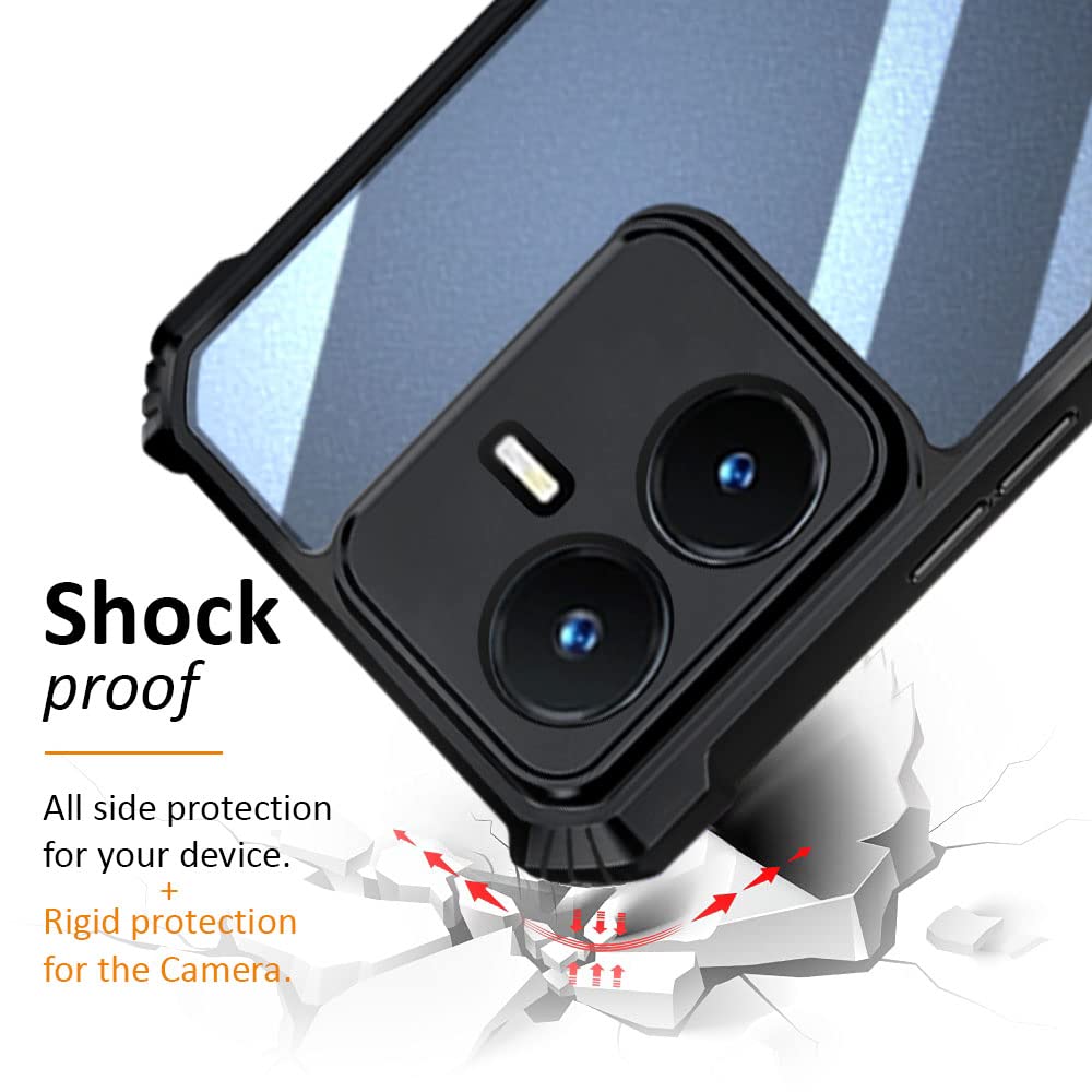 VAKIBO Super Premium Black Border Transparent Case With Corner Protection & Camera Protection Suitable for Vivo Y22