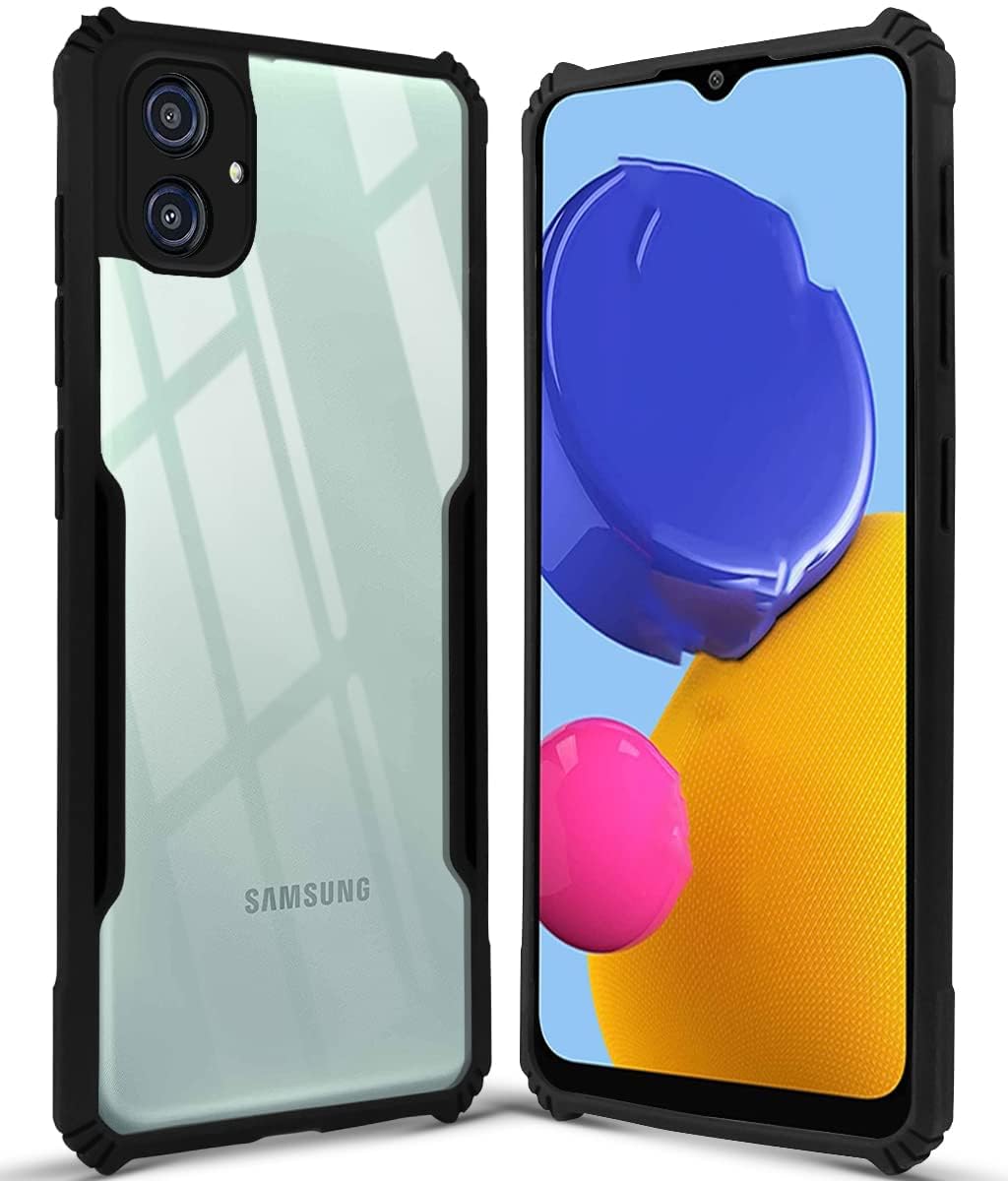 VAKIBO Super Premium Black Border Transparent Case With Corner Protection & Camera Protection Suitable for Samsung Galaxy M13