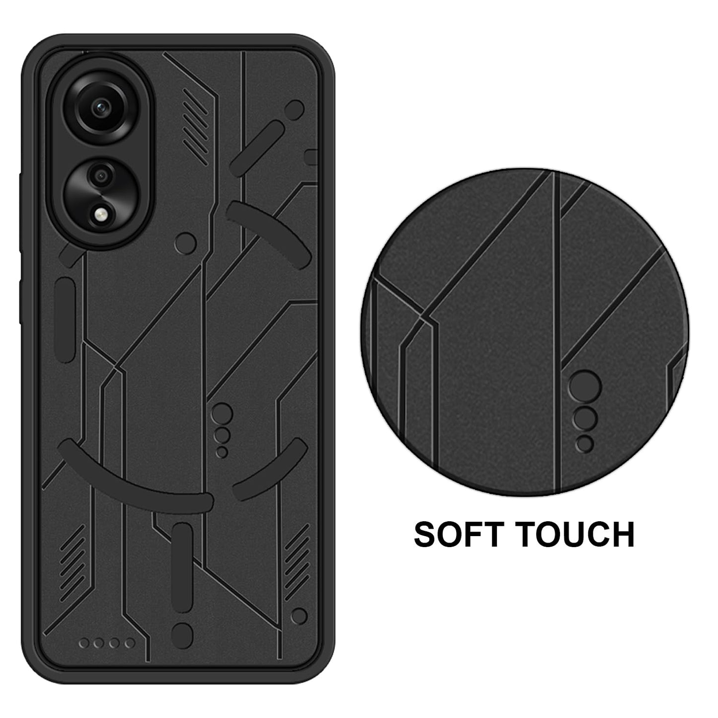 VAKIBO Black Coloured Back Cover Case Suitable for Oppo A58 4G