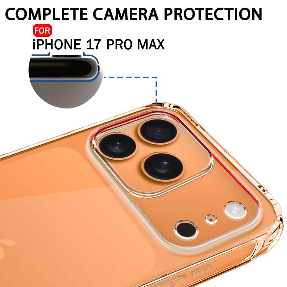 VAKIBO Premium Clear 1.5MM Thick Transparent Soft TPU Rubber Back Cover Case With Camera Protection Suitable for iPhone 17 Pro Max