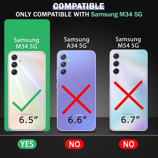 VAKIBO Premium Clear 1.5MM Thick Transparent Soft TPU Rubber Back Cover Case With Camera Protection Suitable for Samsung M34 5G