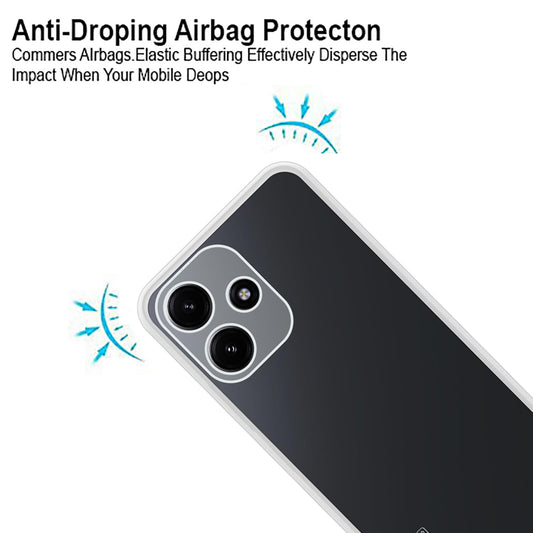 VAKIBO Premium Clear 1.5MM Thick Transparent Soft TPU Rubber Back Cover Case With Camera Protection Suitable for Mi Redmi 12 5G