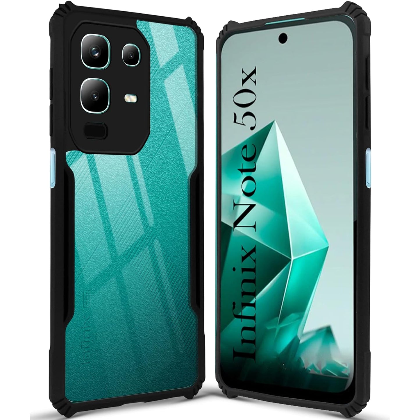 VAKIBO Super Premium Black Border Transparent Case With Corner Protection & Camera Protection Suitable for Infinix Note 50X