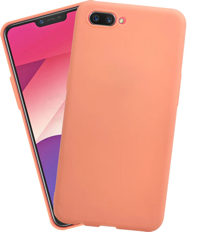 VAKIBO 1.2 MM Thick Peach Coloured Soft TPU Rubber Back Cover Case With Camera Protection Ring Suitable for Realme C1