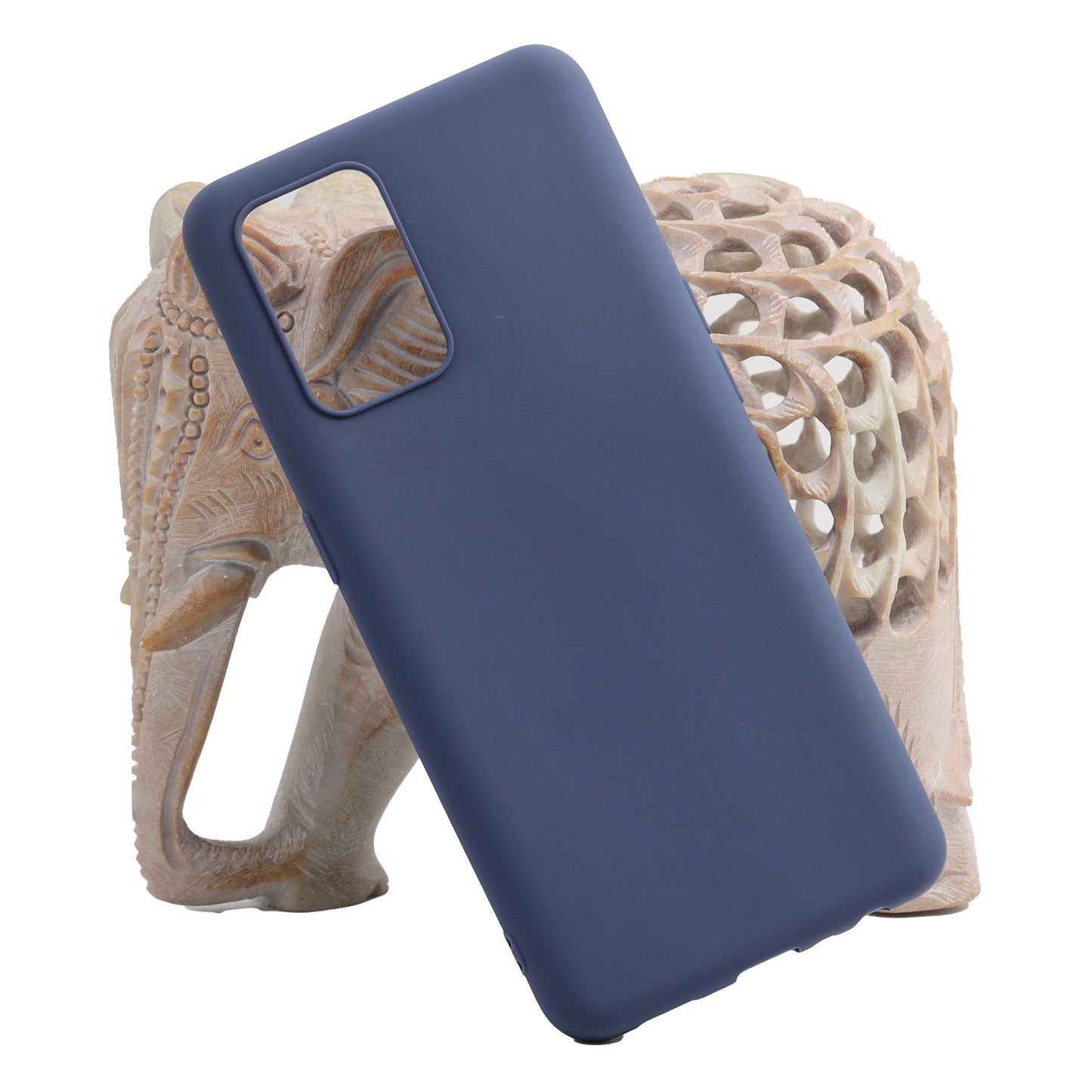 VAKIBO 1.2 MM Thick Blue Coloured Soft TPU Rubber Back Cover Case With Camera Protection Ring Suitable for Oppo A74