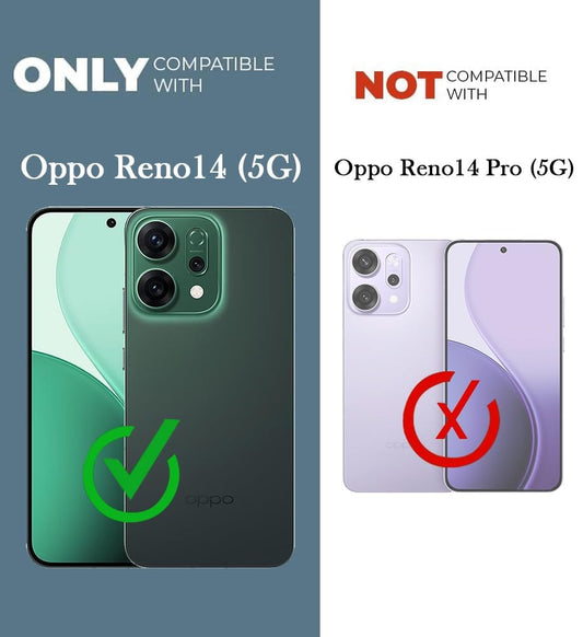 VAKIBO Best Selling Black and Transparent Coloured Made With Soft TPU and Acrylic Back Cover Case With 4 Corner and Camera Protection Suitable for Oppo Reno 14