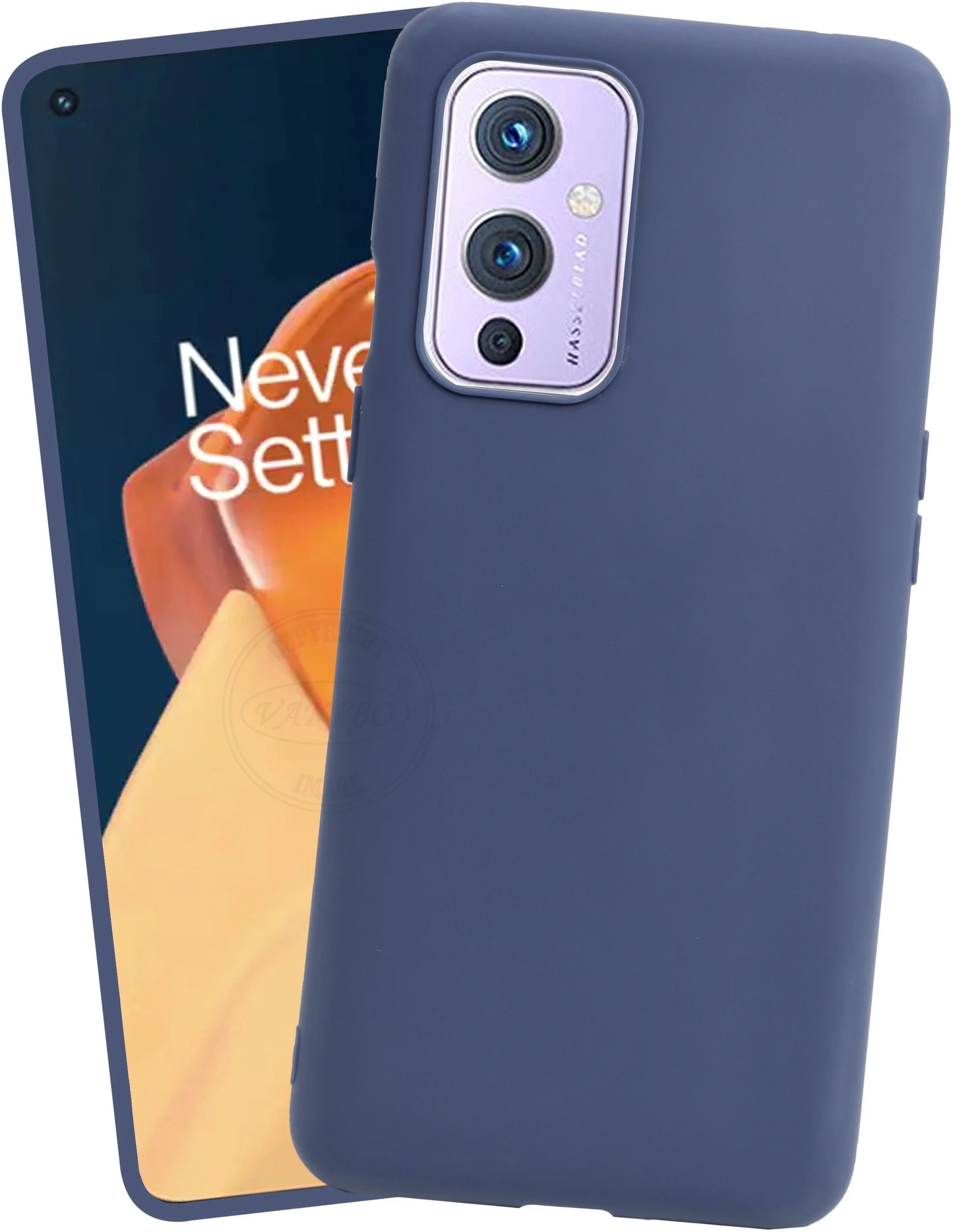 VAKIBO 1.2 MM Thick Blue Coloured Soft TPU Rubber Back Cover Case With Camera Protection Ring Suitable for OnePlus 9