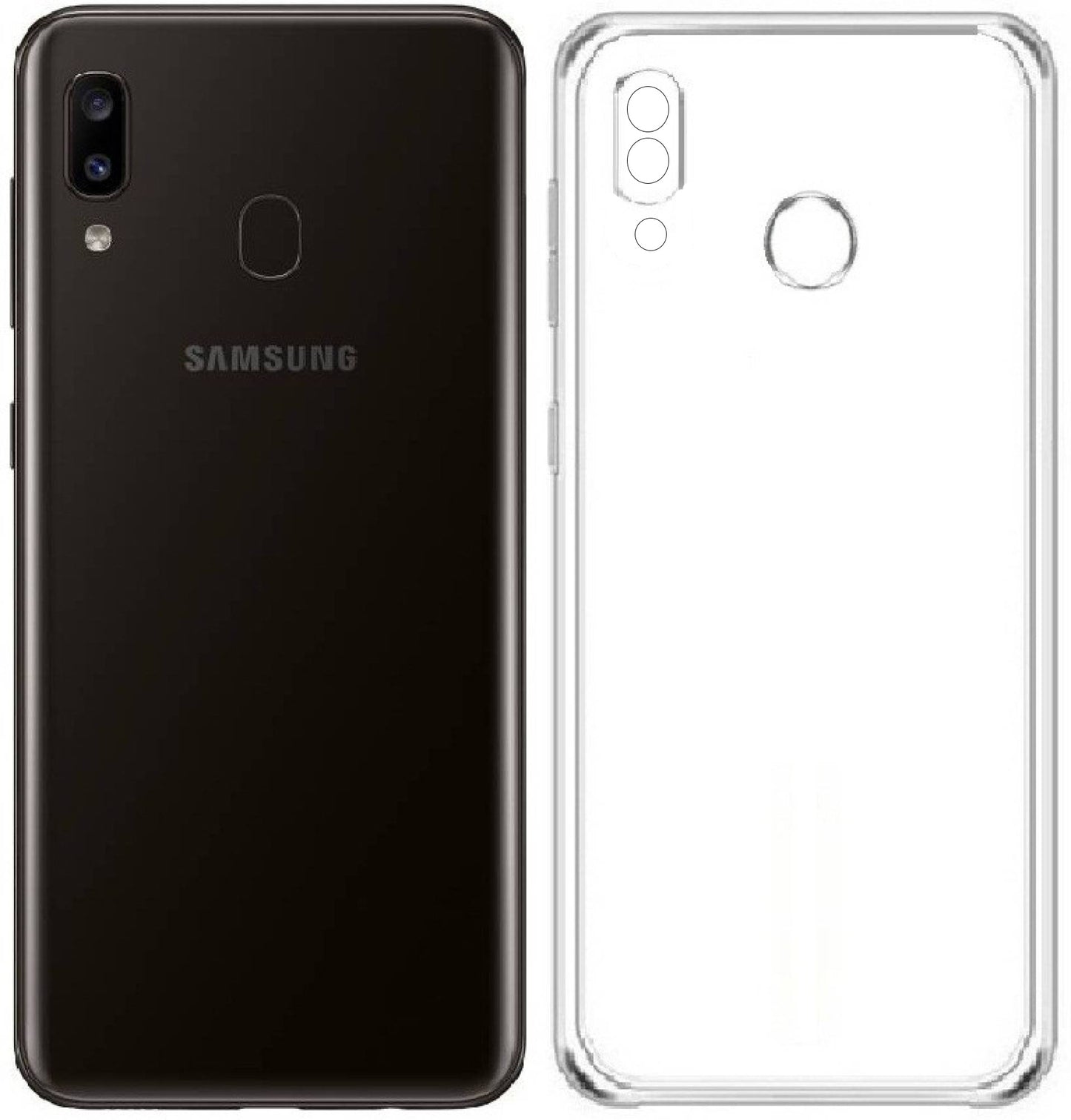 VAKIBO Super Premium Soft TPU Transparent Case With Dustplug,Side Grip,Corner Protection,lanyard Cuts,Camera Protection Suitable for Samsung A30