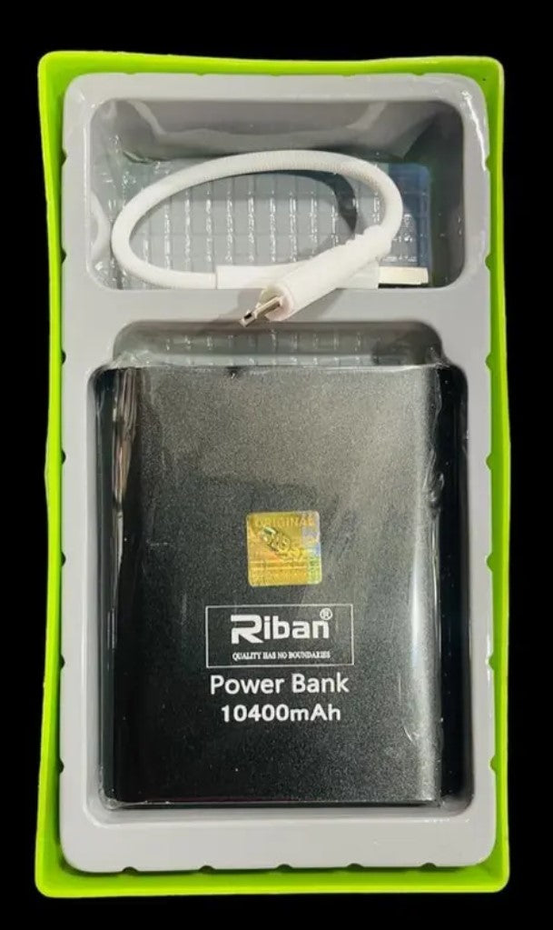 Riban PB 165 Powerbank 10400Mah Micro | 10400 mAh Portable Power Bank Compact, Fast-Charging Backup Power