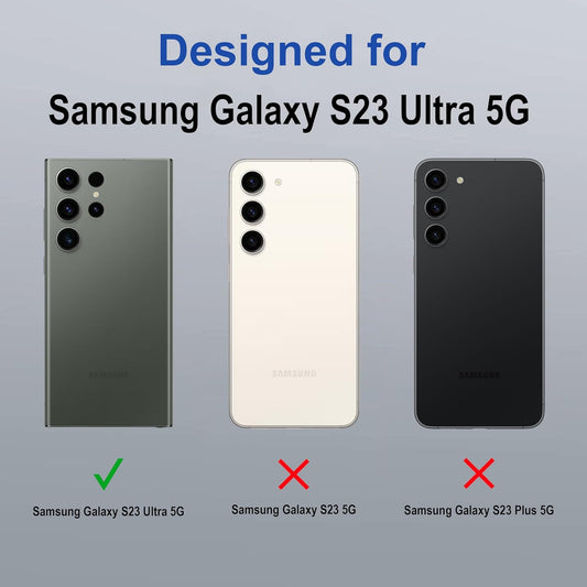 VAKIBO Megnatic Magsafe Transparent Coloured Soft with Hard back Back Cover Case With Camera Protection Ring Suitable for Samsung Galaxy S23 Ultra