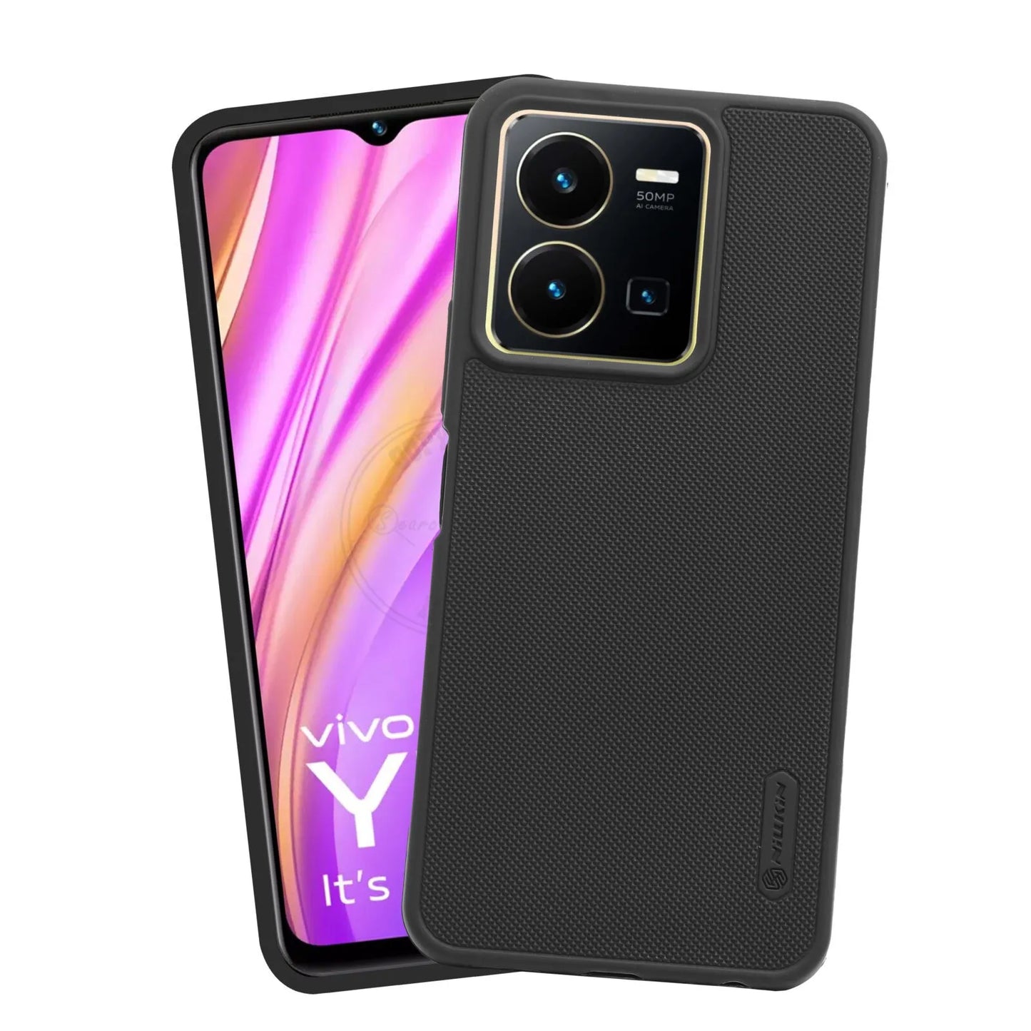 VAKIBO Niukin Dotted Black Premium Quality Back Cover Made With Silicon Rubber TPU Material Suitable For Vivo Y35