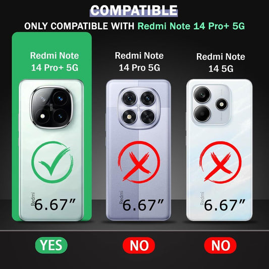 VAKIBO Premium Clear 1.5MM Thick Transparent Soft TPU Rubber Back Cover Case With Camera Protection Suitable for Mi Redmi Note 14 Pro Plus 5G