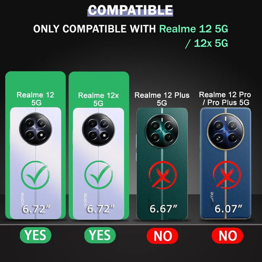 VAKIBO Super Premium Black Border Transparent Case With Corner Protection & Camera Protection Suitable for Realme Narzo N65