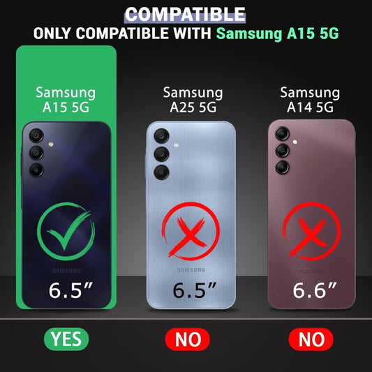 VAKIBO Premium Clear 2MM Thick Transparent Soft TPU Rubber Back Cover Case With Camera Protection Suitable for Samsung Galaxy A15