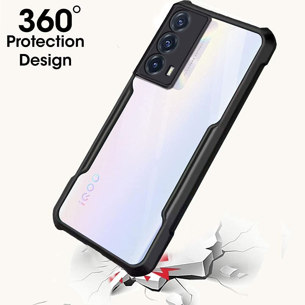VAKIBO Super Premium Black Border Transparent Case With Corner Protection & Camera Protection Suitable for iQOO Z5