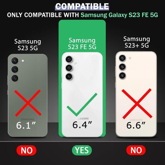 VAKIBO Megnatic Magsafe Black Coloured Soft with Hard back Back Cover Case With Camera Protection Ring Suitable for Samsung Galaxy S23 FE