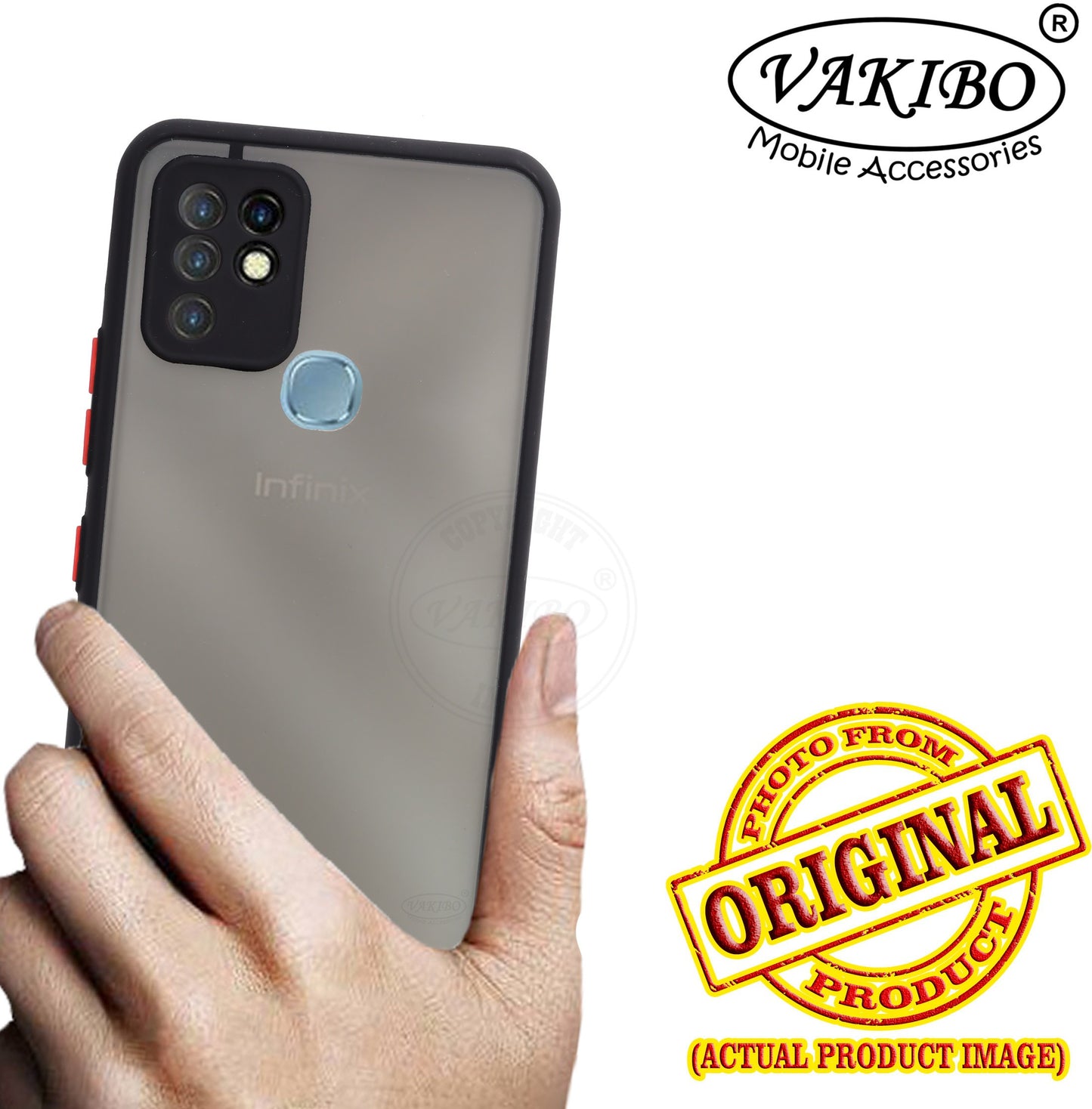 VAKIBO Smoke Design With Camera Protection Black Coloured Soft Sides and Hard Back Back Cover Case Suitable for Infinix Hot 10