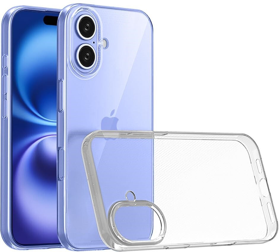 VAKIBO Premium Clear 2MM Thick Transparent Soft TPU Rubber Back Cover Case With Camera Protection Suitable for iPhone 16 Plus