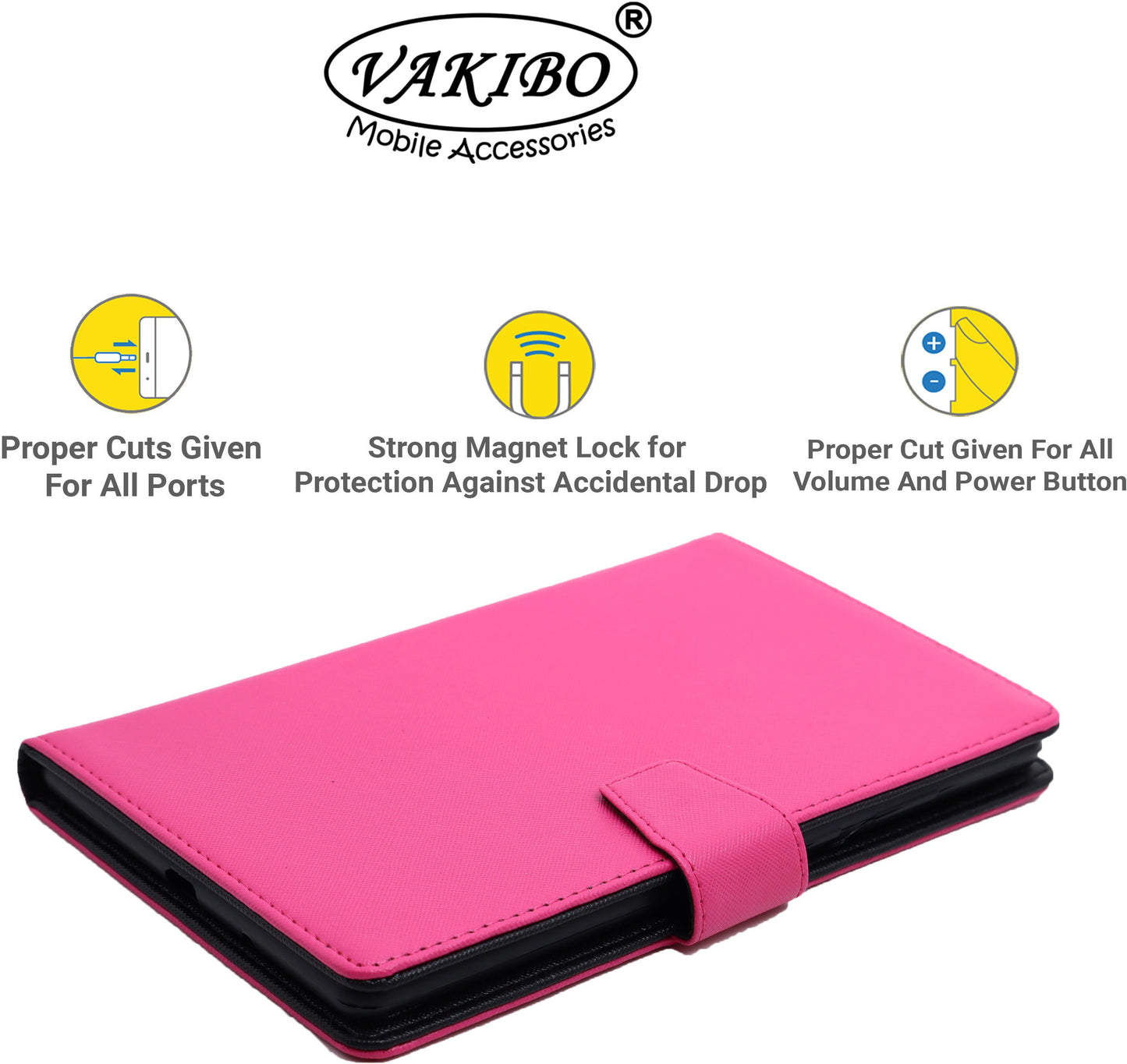 VAKIBO Mercury Premium Pink Coloured made With Canvas and TPU Flip Cover Case Suitable for Moto Tab G20
