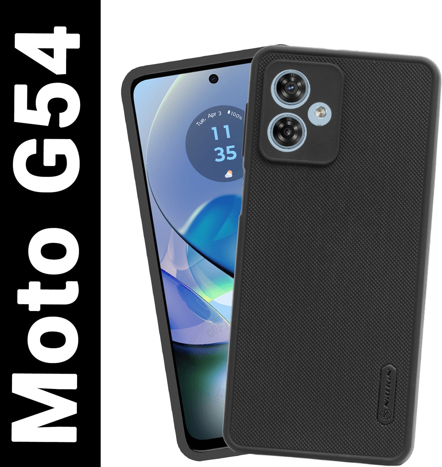VAKIBO Dotted Black Coloured Made with Silicon Rubber TPU Back Cover Case Suitable for Moto G54