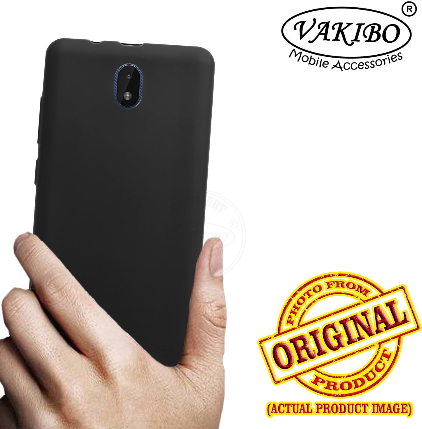 VAKIBO Matte Frosted Black Coloured Soft TPU Back Cover Case Suitable for Nokia C01 Plus