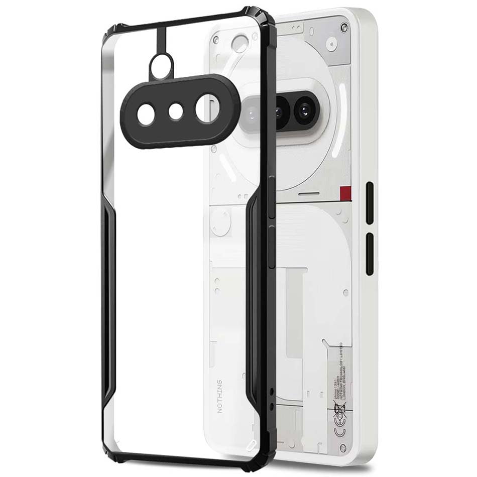 VAKIBO Best Selling Black and Transparent Back Cover Case Made With Soft TPU and Acrylic With 4 Corner and Camera Protection Suitable for Nothing Phone 3A