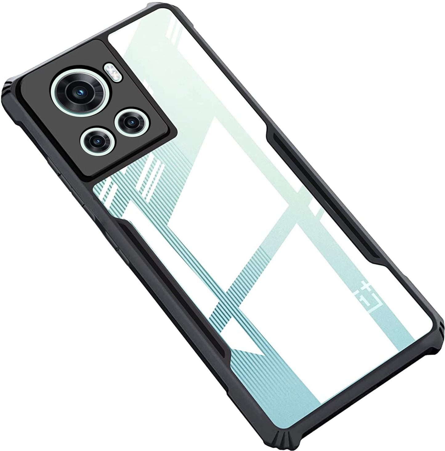 VAKIBO Super Premium Black Border Transparent Case With Corner Protection & Camera Protection Suitable for OnePlus 10R