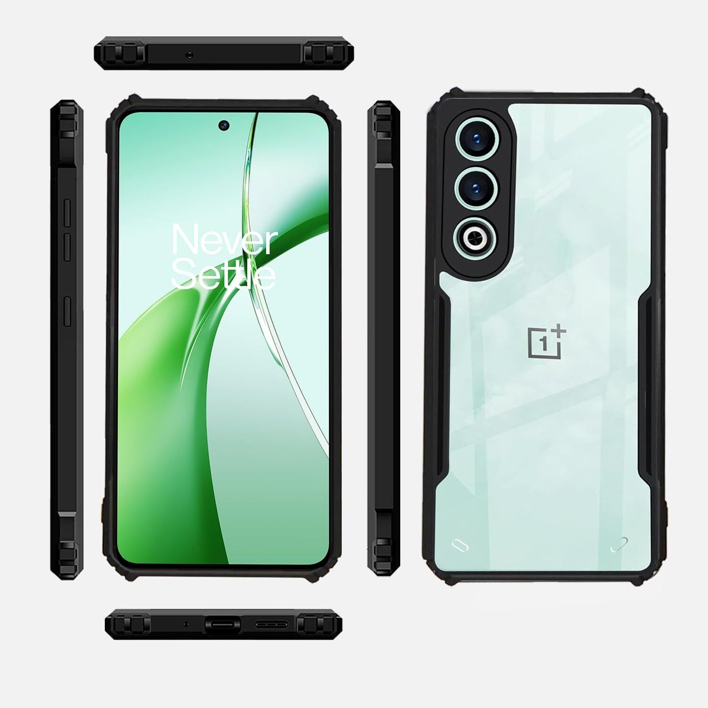 VAKIBO Super Premium Black Border Transparent Case With Corner Protection & Camera Protection Suitable for OnePlus Nord CE4