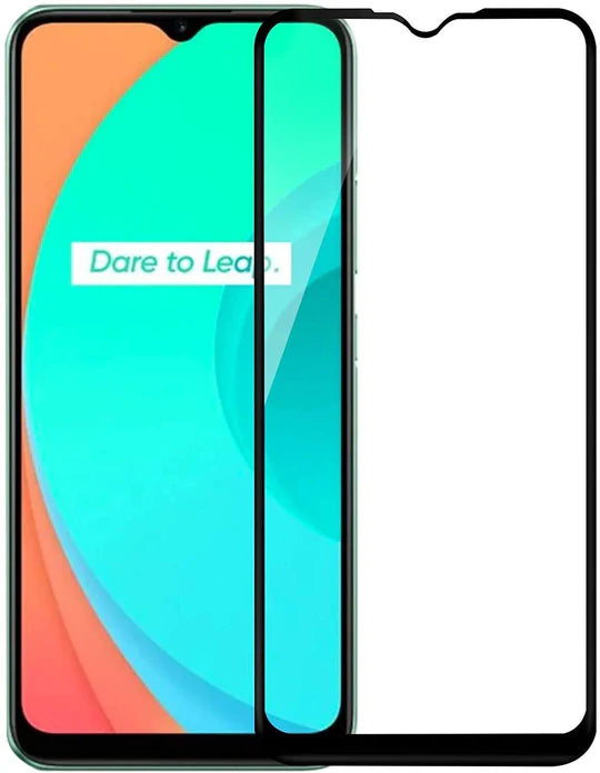 Super Premium Quality Tempered Glass Screen Guard Protector With Black Border Suitable For Realme C25S