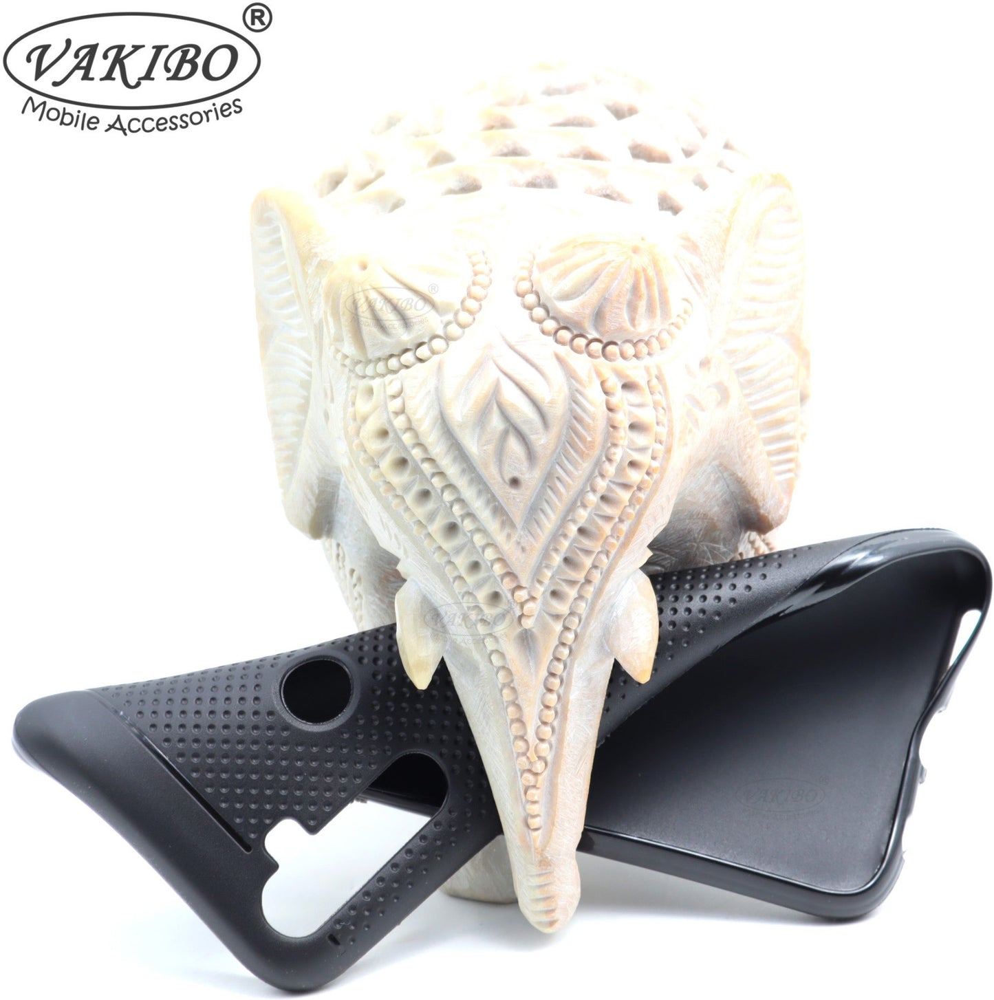 VAKIBO Dotted Design Black Coloured Soft TPU Back Cover Case Suitable for Realme Narzo 10A