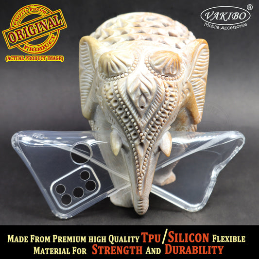 VAKIBO Super Premium Soft TPU Transparent Case With Dustplug,Side Grip,Corner Protection,lanyard Cuts,Camera Protection Suitable for Realme C17
