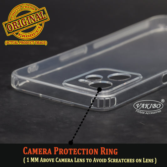 VAKIBO Super Premium Soft TPU Transparent Case With Dustplug,Side Grip,Corner Protection,lanyard Cuts,Camera Protection Suitable for Realme C35