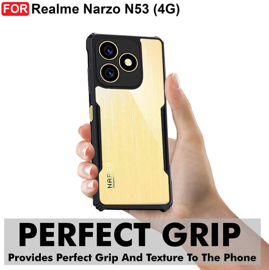VAKIBO Super Premium Black Border Transparent Case With Corner Protection & Camera Protection Suitable for Realme C53