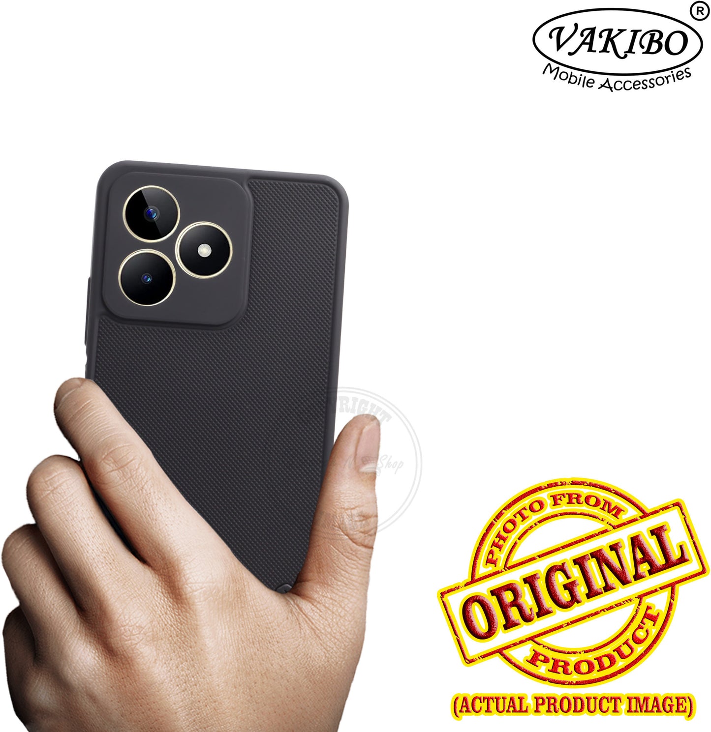 VAKIBO Dotted Black Coloured Made with Silicon Rubber TPU Back Cover Case Suitable for Realme Narzo N53