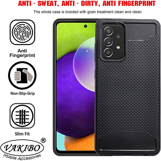 VAKIBO Dotted Design Black Coloured Soft TPU Back Cover Case Suitable for Samsung Galaxy A52