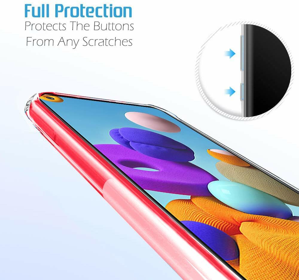 VAKIBO Premium Clear 1.5MM Thick Transparent Soft TPU Rubber Back Cover Case With Camera Protection Suitable for Samsung Galaxy A21S
