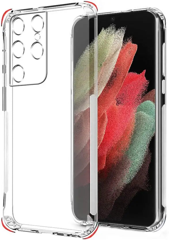 VAKIBO Premium Clear 1.5MM Thick Transparent Soft TPU Rubber Back Cover Case With Camera Protection Suitable for Samsung Galaxy S21 Ultra