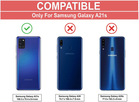 VAKIBO Best Selling Black and Transparent Back Cover Case Made With Soft TPU and Acrylic With 4 Corner and Camera Protection Suitable for Samsung Galaxy A21S